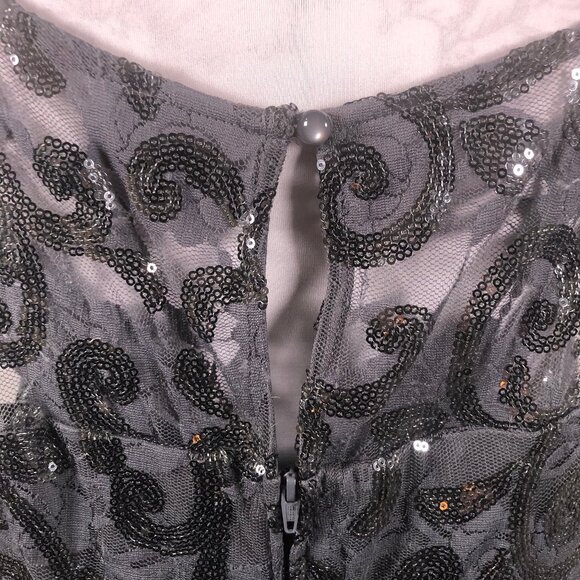 BCX Charcoal Sequin Overlay Party Dress – Size 16W – New w/ Tags - Picture 8 of 16